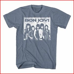 Bon Jovi Big Bon Jovi Indigo Heather Adult T-Shirt